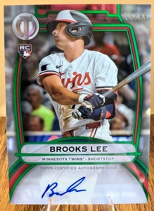 2025 Topps Tribute Brooks Lee Rookie Auto Green RC #55/99 Twins Baseball SP - Picture 1 of 2