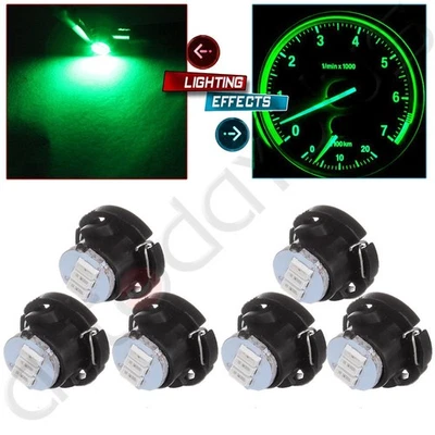 6X T5/T4.7 Neo Cuña Verde 3014 LED Tablero A/C Calentador Climatizador Bombillas Foto 1 de 4