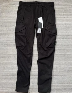 CP Company Stretch Sateen Cargo Pants - Mens UK 28 Waist - Black - Picture 1 of 8