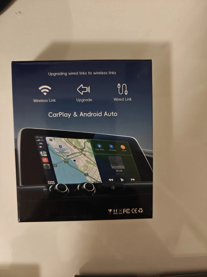 Wireless CarPlay Android Auto Adapter 2in1 Plug Play für iOS Android Schwarz DE - Bild 1 von 1