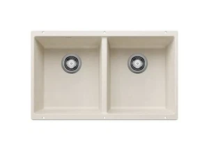 BLANCO 527401 Precis Silgranit 50/50 Double Bowl Undermount Sink 29”- Soft White - Picture 1 of 1