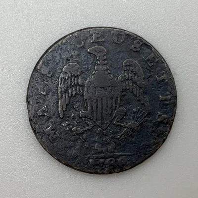 Centavo de cobre colonial de Massachusetts 1788 Foto 1 de 4