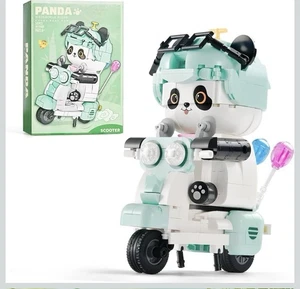 Juego de bloques de construcción Panda Bear niños motocicleta 547 piezas raro rompecabezas juguete regalo Le - Imagen 1 de 7