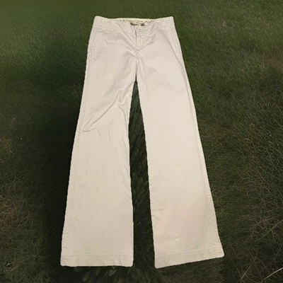 Old Navy Low Rise Wide Flare Leg Pants Womens Sz 1 Khaki Corduroy Retro Stain - Image 1 of 4