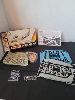 Matchbox 1:72 F-86A-5 Sabre Model Kit PK-32 Window Box Vintage 1980 Complete - Image 1 of 4