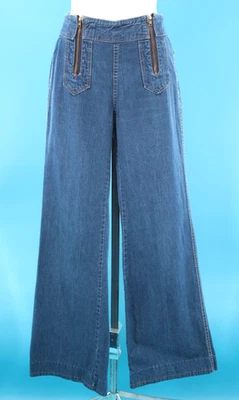Pantalones de mezclilla BellBottoms de colección para mujer años 70 con doble cremallera talla 25" años 70 pierna acampanada Foto 1 de 4