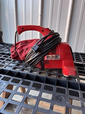 Vintage Dirt Devil Hand Vac – Works Great – Original Cloth Bag – Classic Red Pl - Image 1 of 4