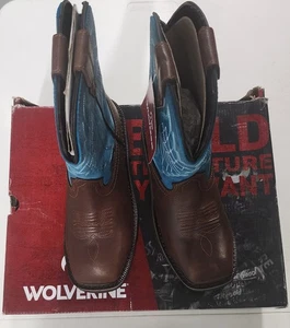 DAMEN RANCHER EAGLE STAHLKAPPE GUMMISTIEFEL ARBEITSSTIEFEL BLAU GRÖSSE 5,5 WASSERDICHT - Bild 1 von 17