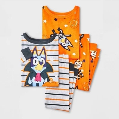 Bluey Juego de 4 Piezas Pijamas Halloween Talla 18 Meses NUEVO Foto 1 de 4
