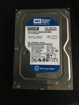 Western Digital Blue 500GB HDD SATA 3,5 Zoll Interne Festplatte (WD5000AAKX)  - Bild 1 von 3
