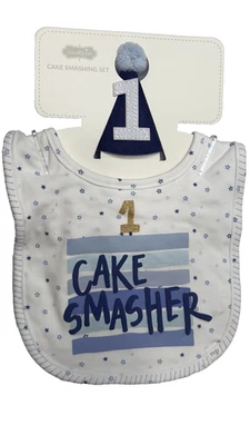 JUEGO TRITURADOR DE PASTELES MUD PIE BOY / BABERO Y SOMBRERO PRIMER CUMPLEAÑOS Foto 1 de 4