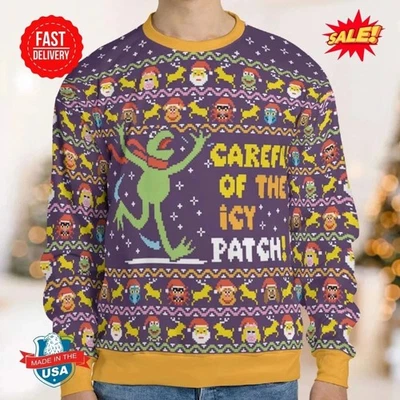 Careful of The Icy Patch The Muppets Ugly Christmas Sweatshirt - Christmas Gift - Image 1 of 4