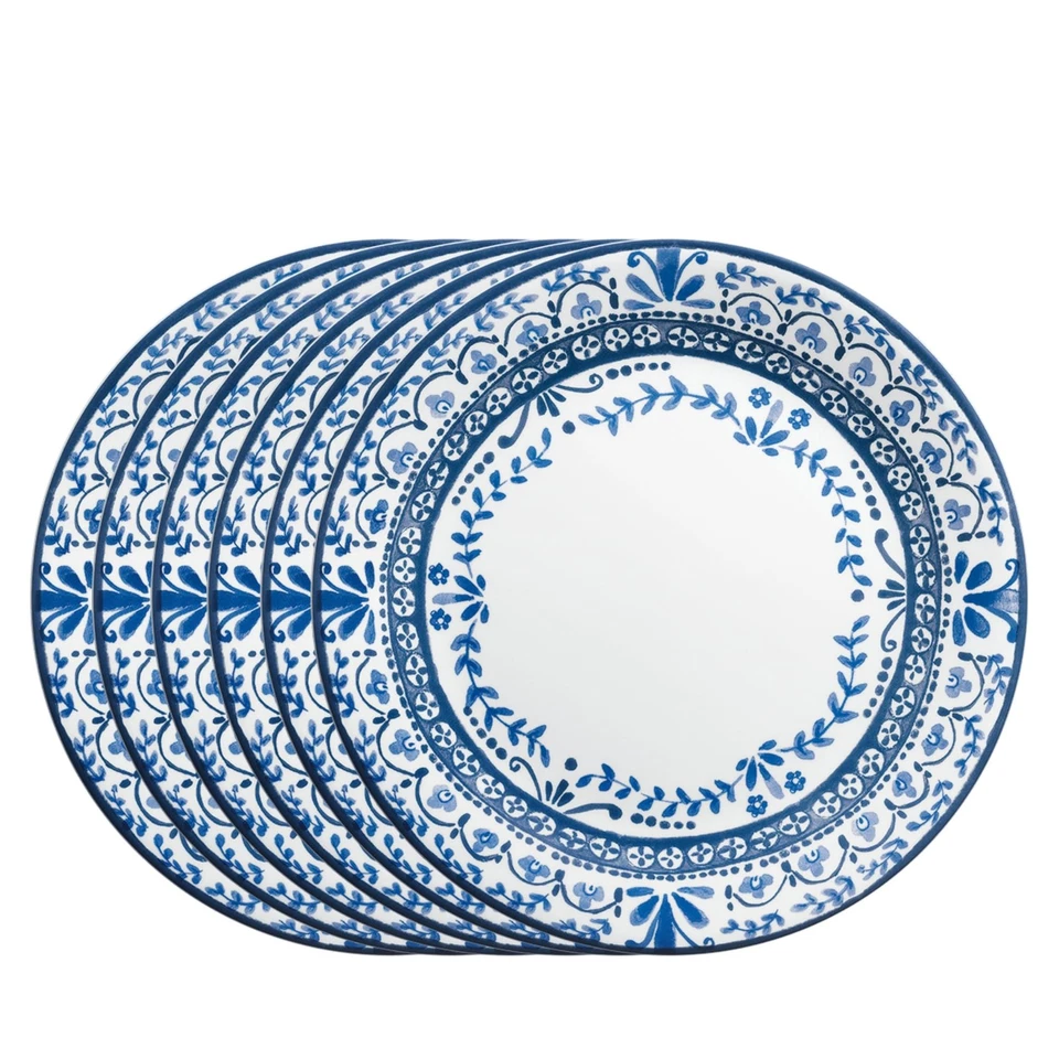 Corelle Vitrelle 6 PIECE Dinner Plates Set Triple Layer Glass and Chip Resist...