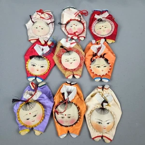 9 sacchetti regalo natalizi vintage tessuto seta bambini cinesi decorazioni natalizie - Foto 1 di 7