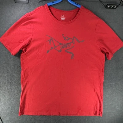 Arc’teryx Men’s Archaeopteryx Logo T-Shirt Red Short Sleeve 100% Cotton Size L - Image 1 of 4