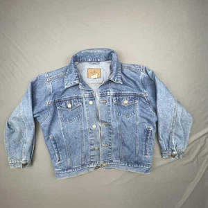 Old Navy Denim Jacket Youth 10/11 Blue Jeans Classic Trucker Style Distressed - Picture 1 of 7
