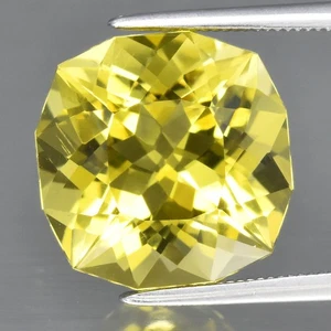 π 7.50ct 12.5x12.5mm VS Custom Cut Natural Lemon Quartz - Brazil Gemstone - Picture 1 of 4