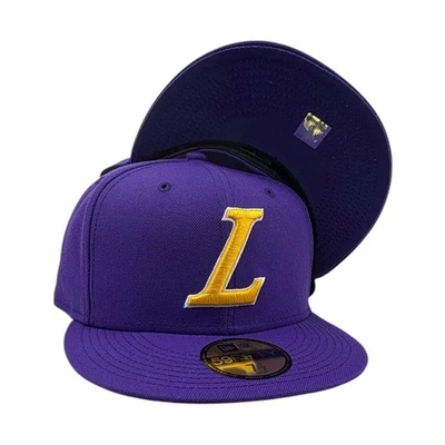Los Angeles Lakes NBA New Era 59fifty fitted purple hat cap - Image 1 of 4
