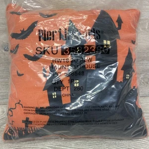 Pier 1 Kissen Halloween Spukhaus 16 Zoll quadratisch dekorativ - Bild 1 von 9