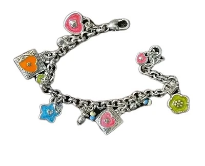 Pulsera Brighton Havana Charm Plata Multicolor Esmalte Corazón Flor Estrella De Colección  Foto 1 de 4