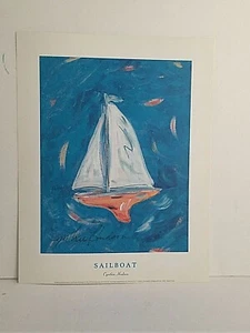 Segelboot Kunstdruck Replik Wohndeko Wandkunst Poster signiert 11" x 14" Maritim - Bild 1 von 4