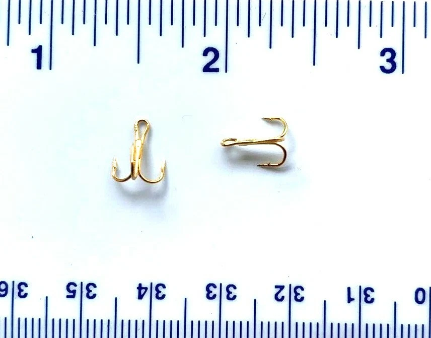 GERRY'S TACKLE 50 GT Top Quality Gold Treble Fish Fishing Hooks Size 16