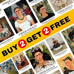 BUY 2 GET 2 FREE Frida Kahlo Iconic Portrait Art Reproduction Poster Wall Decor - Picture 1 of 21