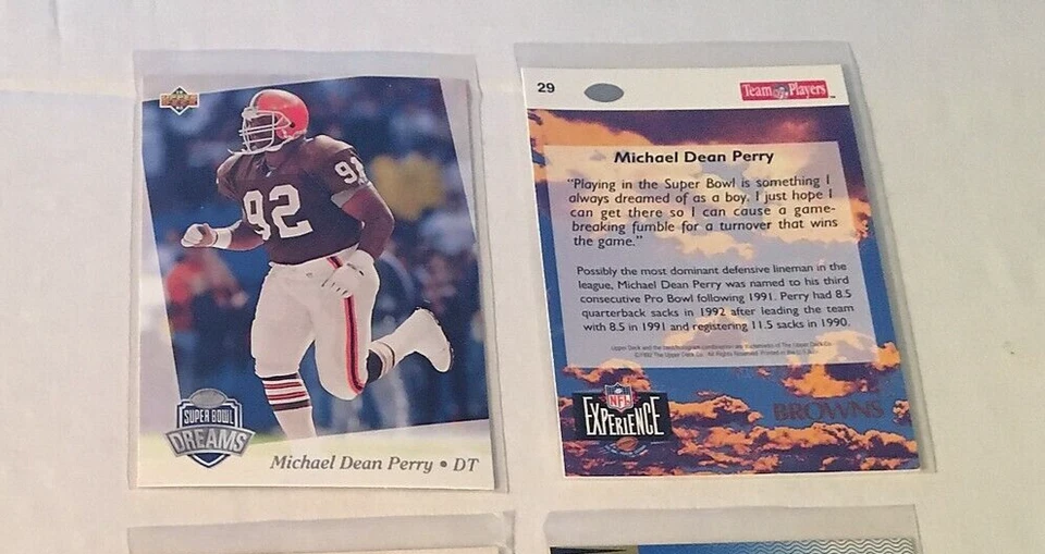 MICHAEL DEAN PERRY 1993 UPPER DECK SUPER BOWL DREAMS INSERT CARD #29 BROWNS - Image 1 of 1