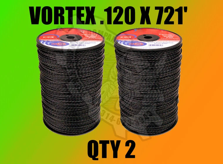 QTY 2  .120 X 721'  VORTEX TRIMMER LINE 5 LB SpoolS Commercial Grade USA 120 - Image 1 of 1