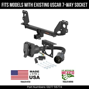 For 17-07 Audi Q7 Trailer Hitch w/ 7 Pin Wiring Fit w/ USCAR Plug Curt 7K 2" Tow - Picture 1 of 4