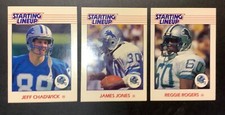Detroit Lions 1988 Starting Lineup Kenner Cards Rogers Chadwick Jones