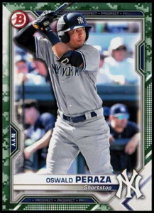 2021 Bowman #BP-50 Oswald Peraza Prospects Camo New York Yankees - Picture 1 of 2