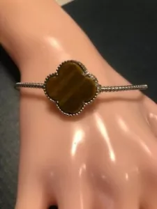 "Pulsera ojo de tigre y plata esterlina 0,925 7,5" - Imagen 1 de 11