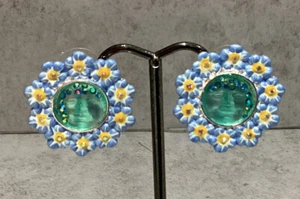 Kirks Folly Vergissmeinnicht Göttin Meerblick Mond Blume Ohrstecker silberfarben - Bild 1 von 4