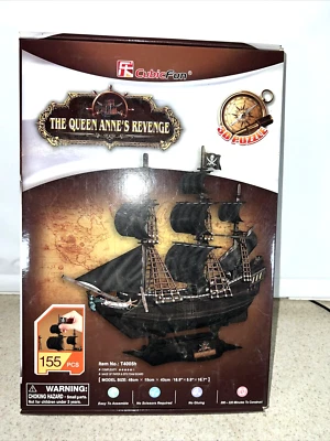 CubicFun 3D Puzzle The Queen Anne's Revenge Blackbeard's Ship Model 155 Pc NEW - Image 1 of 2