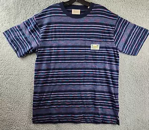 Scotch & Soda Organic Jersey Striped T-Shirt Men's L Navy Multi Short Sleeve - Picture 1 of 14