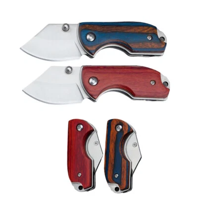 Mini Klappmesser Kleines Taschenmesser Holzgriff EDC Einhandmesser Messer Angeln - Bild 1 von 4