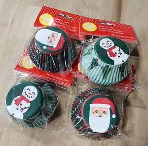Wilton Christmas Cupcake Liners Baking Cups Santa Snowman Paper Liner 296 Count - Picture 1 of 4