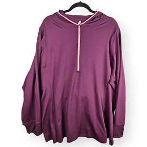 Fabletics 4XL weinrot halber Reißverschluss Übergröße Damen Kapuze aktiv sportlich Pullover  - Bild 1 von 11