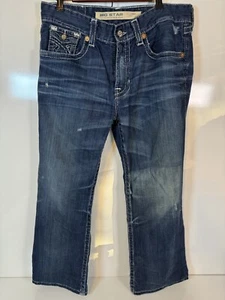 Big Star Legendary Blue Jeans Pioneer Boot Mens 34R Distressed Flap Stitched - Picture 1 of 8