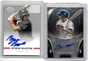 BYRON BUXTON 2013 BOWMAN STERLING,& 2012 RIZE DRAFT ROOKIE CERTIFIED AUTOGRAPHS - Picture 1 of 1