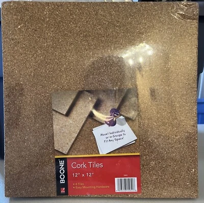 Quartet Boone Cork Tiles- 12”x12”4 Pack- New - Image 1 of 2