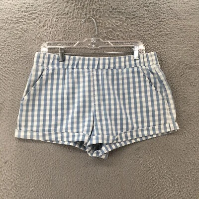 Pantalones Cortos Rewash American Original Para Mujer Grandes Azul Cuadros Tiro Alto Pull On NUEVO Foto 1 de 4