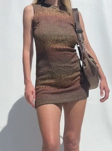 PLEIN SUD CAMO DRESS MINI VINTAGE ARCHIVE BODY CON PRINT DESIGNER CAMOUFLAGE - Picture 1 of 8