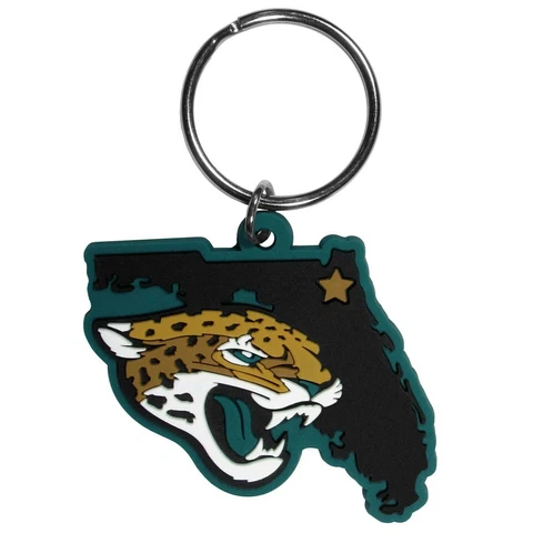 Jacksonville Jaguars Home State Rubber Flexi Key Chain NFL Licensed Football Cover