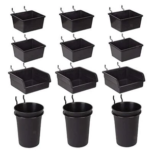 Pegboard Bins Peg Board Cups Peg Board Hooks Accessories for Garage 12 Pack - Picture 1 of 7