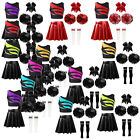 Kids Girls Cheerleading Outfit School Show Dance Costumes Set Flared Shiny