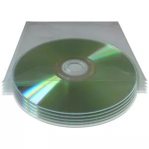 100 x CD DVD Sleeves Plastic Wallets 70 Micron Neo Media High Quality   - Picture 1 of 2