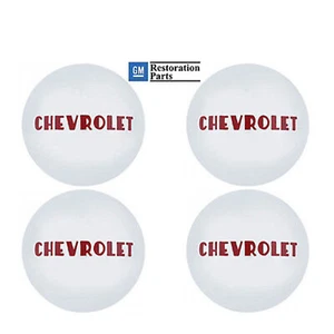 47-53 Chevrolet Truck Logo Stainless Steel Hub Cap Hubcaps Wheel Covers Set of 4 - Picture 1 of 4