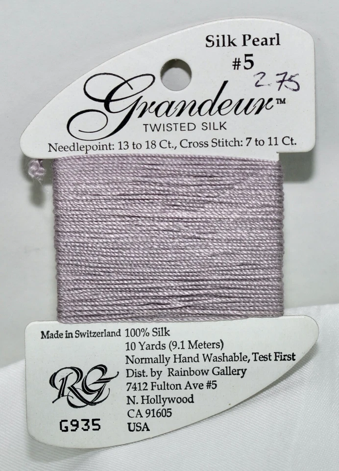 Rainbow Gallery Grandeur silk pearl #5 100% silk 10 yard G935 purple - Image 1 of 1